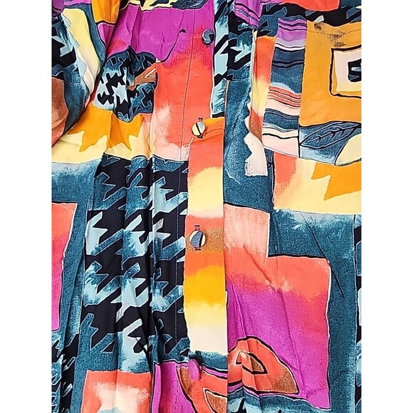 1980's Abstract Vintage The Limited Matching Outfit Skirt Button Down Shirt Bold - Picture 6 of 16